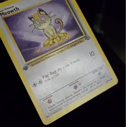 Pokemon TCG - MEOWTH - 1ST EDITION - 56/64 - WOTC - JUNGLE (1999) - MP/LP - Image 2