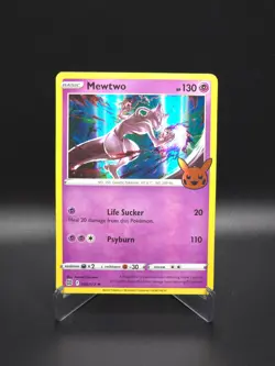Mewtwo 2022 Trick Or Trade Halloween Stamp Pokemon TCG Line Holo 056/172 - Image 1