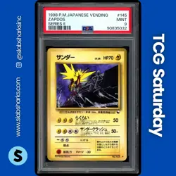 1998 POKEMON JAPANESE VENDING SERIES 2 #145 ZAPDOS PSA 9 - Image 1