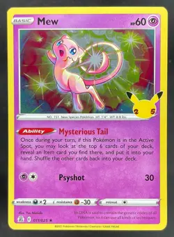 2021 Pokemon Sword & Shield Celebrations Mew Holo #011/025 - Image 1