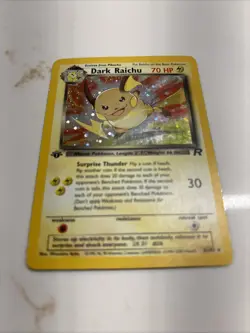 Pokemon Dark Raichu Holo TCG Card 83/82 1st Edition Secret Rare 2000 SWIRL - Image 2