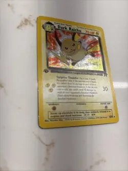 Pokemon Dark Raichu Holo TCG Card 83/82 1st Edition Secret Rare 2000 SWIRL - Image 3