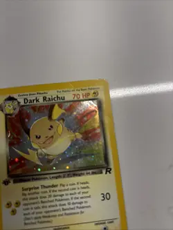 Pokemon Dark Raichu Holo TCG Card 83/82 1st Edition Secret Rare 2000 SWIRL - Image 4
