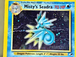 Pokemon TCG - Misty's Seadra 9 Prerelease Gym Heroes WoTC Black Star Promo Holo - Image 3
