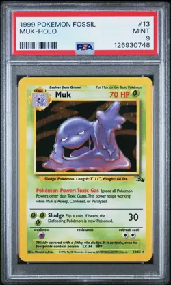 Pokemon 1999 TCG Muk Holo #13 - Fossil PSA MINT 9 - Image 3
