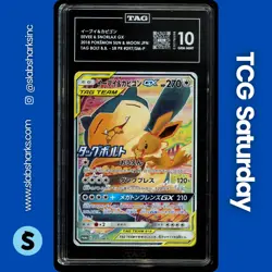 2018 POKEMON SM PROMO JP TAG BOLT BB #297/SM-P EEVEE SNORLAX GX TAG TEAM TAG 10 - Image 1