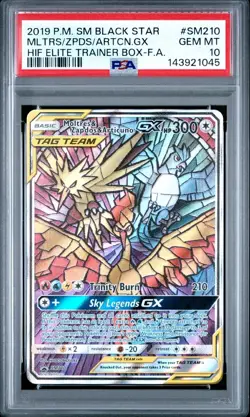 Pokemon Moltres & Zapdos & Articuno GX Hidden Fates ETB FA Promo SM210 PSA 10 - Image 1