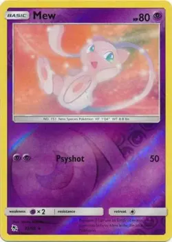 1x NM-Mint Mew - 32/68 - Rare - Reverse Holo Pokemon Hidden Fates - Image 1