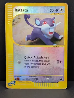 Rattata 128/165 Expedition Base Set Reverse Holo Rare Pokemon TCG Nintendo MP - Image 1