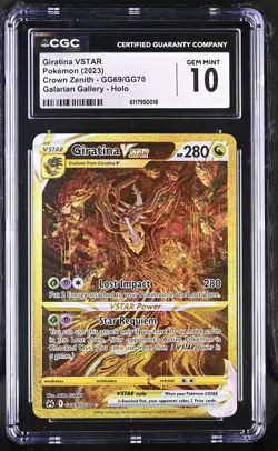 Giratina VSTAR GG69/GG70 CGC 10 - 2023 Pokemon Crown Zenith Galarian Gallery - Image 1