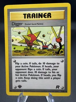 Pokemon TCG Digger 75/82 1st Edition Team Rocket Non Holo LP - Image 1