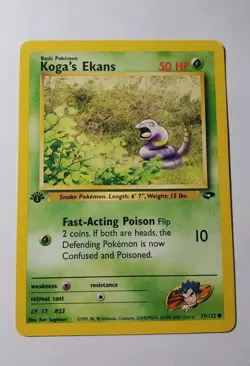 Pokemon TCG Koga’s Ekans Gym Challenge 77/132 1st Edition WOTC 2000 Common - Image 1