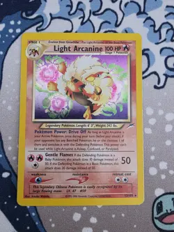 Pokemon Light Arcanine Neo Destiny Holo Rare Holo 12/105 SWIRL 🌀 - Image 1