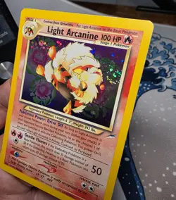 Pokemon Light Arcanine Neo Destiny Holo Rare Holo 12/105 SWIRL 🌀 - Image 3