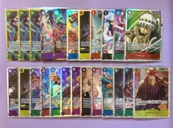 One Piece TCG English& JP 24 SR Card Lot: OP09, OP13, OP14, PRB02, EB03 - Image 1