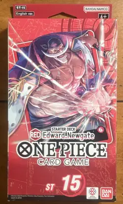 ONE PIECE TCG Edward Newgate (RED) STARTER DECK (ST-15) Sealed With PRB Pack! - Image 1