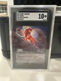 2023 DISNEY LORCANA EN 1-THE FIRST CHAPTER ENCHANTED #215 SIMBA SGC 10 Gem - Image 1