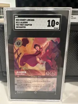 Disney Lorcana 💫 Aladdin Heroic Outlaw First Chapter #211 Enchanted SGC 10 Gem - Image 1