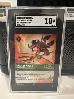 Disney Lorcana First Chapter Enchanted Mickey Mouse Artful Rogue #210 SGC 10 GEM - Image 1