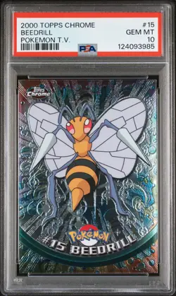 2000 TOPPS CHROME POKEMON T.V. #15 BEEDRILL PSA 10 - Image 1