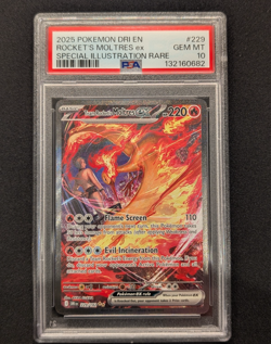 Team Rocket's Moltres EX 229/182 PSA 10 Destined Rivals Gem Mint Pokemon - Image 1