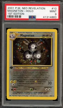 Pokemon Magneton Neo Revelation 1st Edition Holo Rare #10 PSA 9 Mint - Image 1