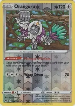 Pokemon - Oranguru - Reverse Holo Rare - SWORD & SHIELD BASE SET - NM/M - Image 1