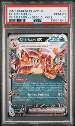 2025 Pokemon Black Star Promo CHARIZARD ex #196 SVP EN PSA 10 Gem Mint - Image 1