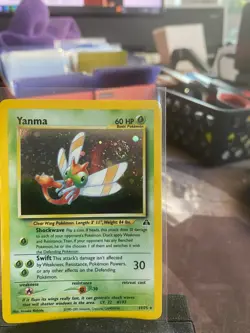 🌀 YANMA w/ Swirl Holo Rare # 17/75 | Neo Discovery | Pokemon 2001 TCG Vintage - Image 3