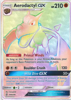 1x Aerodactyl GX - 244/236 - Secret Rare NM-Mint Pokemon SM11 - Unified Minds - Image 1
