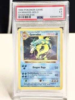 PSA 5 EX Pokemon Gyarados Base Set Holo Shadowless 6/102 - Image 1