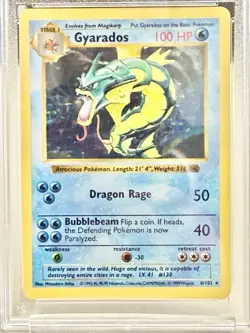 PSA 5 EX Pokemon Gyarados Base Set Holo Shadowless 6/102 - Image 2