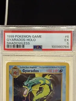 PSA 5 EX Pokemon Gyarados Base Set Holo Shadowless 6/102 - Image 3