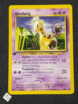 Girafarig 58/111 - Neo Genesis 1st Edition Pokemon TCG NM - Image 1