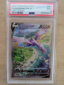 Pokemon Aerodactyl V Lost Origin Full Alt Art #180 PSA 9 Mint - Image 1