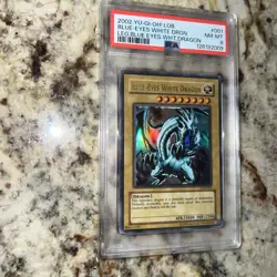 2002 YU-GI-OH! LEGEND OF BLUE EYES Blue Eyes White Dragon LOB-001 PSA 8 - Image 5