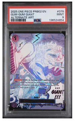 One Piece PRB02 Event Manga - Gum-Gum Giant - Alt Art - OP09-078 - PSA 9 - Image 1