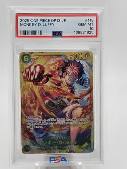 2025 One Piece JP OP13 Set Of 3 Luffy/Ace/Sabo SEC PSA 10 SEQUENTIAL - Image 2