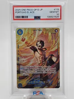 2025 One Piece JP OP13 Set Of 3 Luffy/Ace/Sabo SEC PSA 10 SEQUENTIAL - Image 4