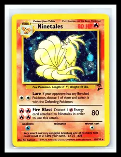💥 NINETALES Holo Rare # 13/130 | BASE SET 2 | Pokemon 2000 TCG Vintage Card | - Image 1
