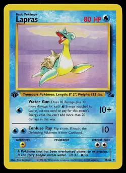 Pokemon Card - Lapras Fossil 25/62 Rare 1st Edition - Image 1