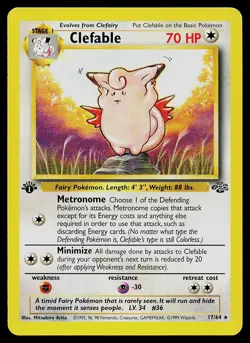 Pokemon Card - Clefable Jungle 17/64 Rare 1st Edition - Image 1