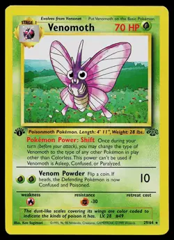 Pokemon Card - Venomoth Jungle 29/64 Rare 1st Edition - Image 1