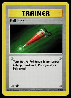 Pokemon Card - Full Heal Base Set (Shadowless) 82/102 Uncommon 1st Edition - Image 1