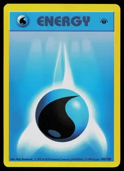 Pokemon Card - Water Energy Base Set (Shadowless) 102/102 Common 1st Edition - Image 1