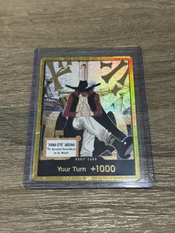 DON!! Card Dracule Mihawk Gold One Piece OP14 The Azure Sea's Seven NM unplayed - Image 1