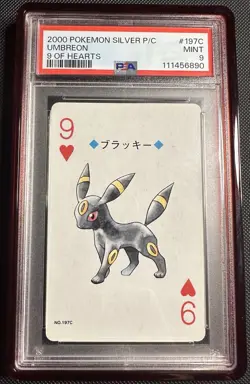 Pokemon Umbreon #197C 2000 Pokemon Silver Playing Card 9 of Hearts PSA 9 MINT - Image 1