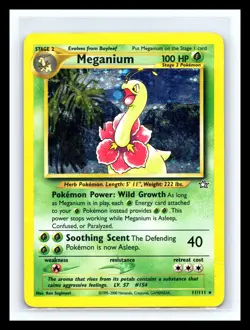 💥 MEGANIUM Holo Rare # 11/111 | NEO GENESIS | Pokemon 2000 TCG Vintage Card | - Image 1