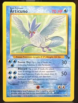 Pokemon Pokemon TCG Articuno 17/62 Fossil Regular Vintage Card - Image 1