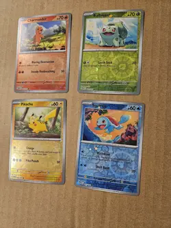 English Pokemon 151 Costco Tin Box Promo Cards - Reverse Cosmos Holo - Set of 4 - Image 1